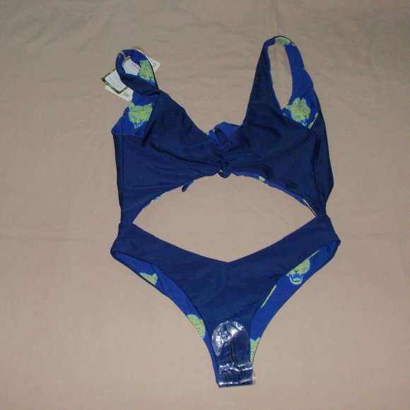 NWT Merve One Piece Pixie Bagheera Swimsuit Reversible Tiger Blue Ties C… - Picture 14 of 14